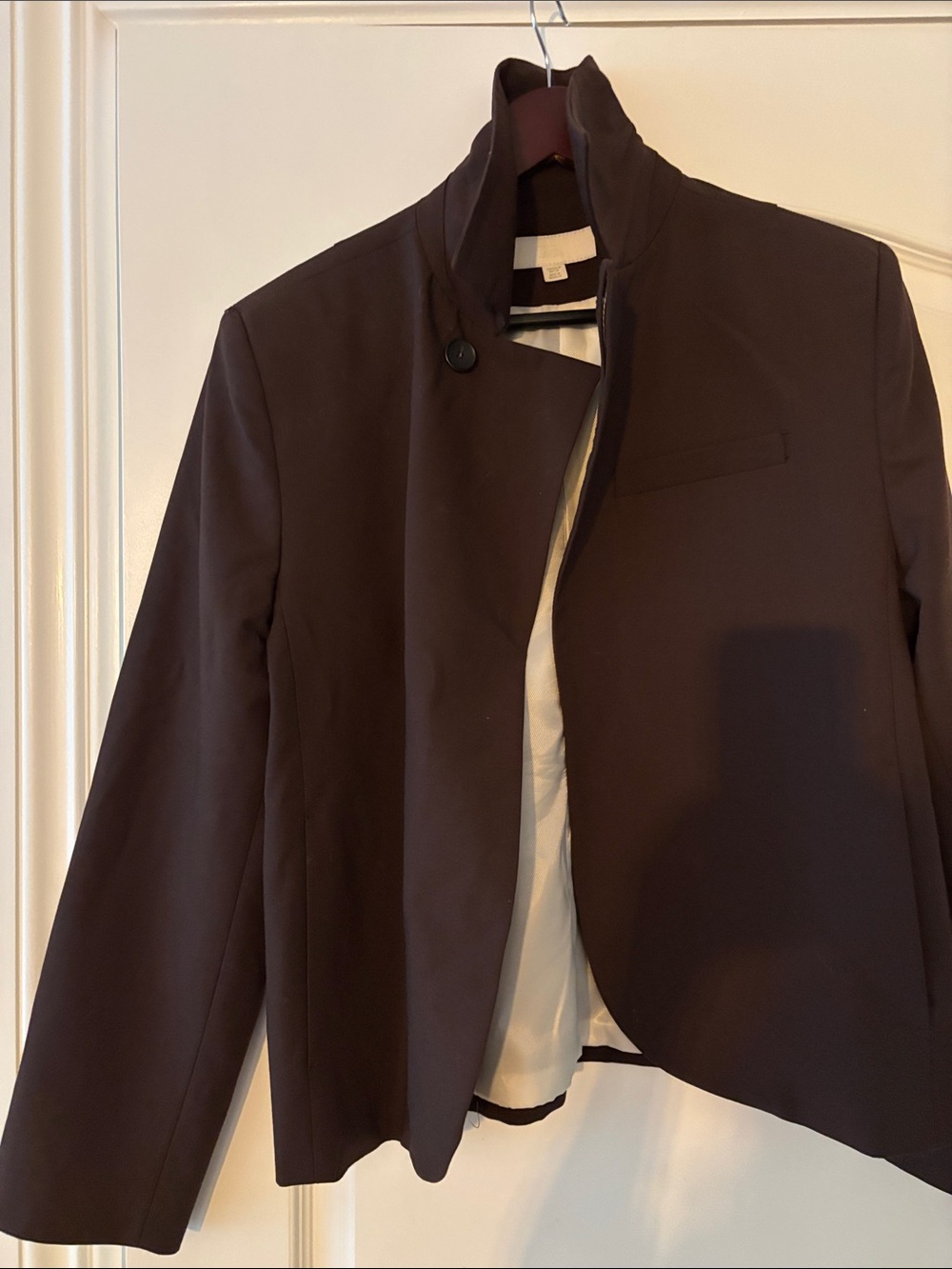 Zara Women's Dark Brown Stand-Collar Jacket Size M Worn Once